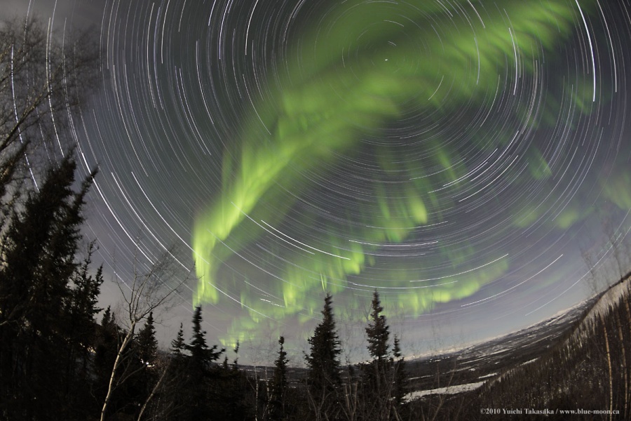 Aurora and Star Trails in the Yukon, Yuichi Takasaka